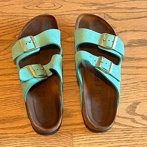Birkenstocks Turquoise Arizona Sandals size 41
